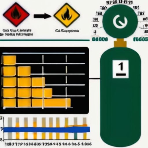 Цилиндры с газом в организованном хранилище, с измерительным прибором и средствами безопасности.
